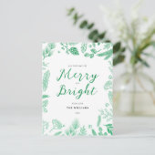 Eenvoudig Elegant Groen Vrolijk en Helder Kerstfee Feestdagenkaart (Staand voorkant)