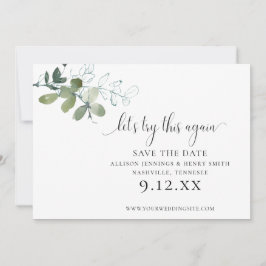 Eenvoudig Elegant Groen Wijzig de trouwdatum Save The Date
