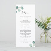 Eenvoudig Elegant Groene Eucalyptus Huwelijksmenu Menu (Staand voorkant)