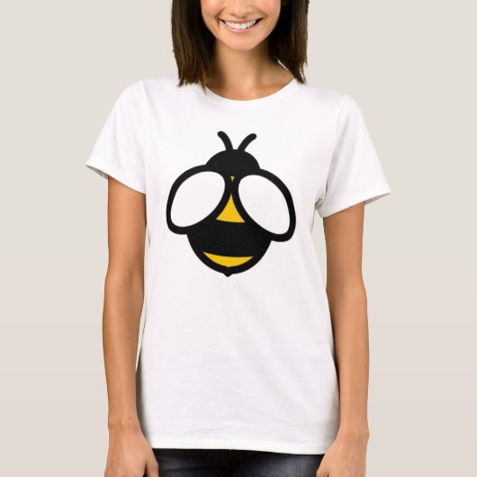 Eenvoudig elegant groot geel zwart hommel afbeeldi t-shirt (Voorkant)