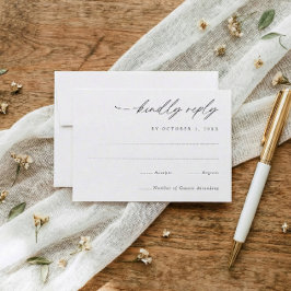 Eenvoudig Elegant Handgeschreven Huwelijk RSVP Kaartje