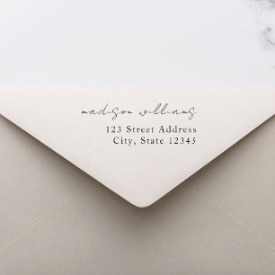 Eenvoudig Elegant Handgeschreven Naam Retouradres Rubberstempel