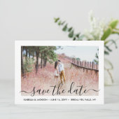 Eenvoudig Elegant handgeschreven script 2 Photo We Save The Date (Staand voorkant)