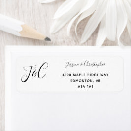 Eenvoudig elegant handschrift, zwart en wit, moder etiket
