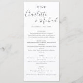 Eenvoudig Elegant Handtekening Script Bruiloft Men Menu (Voorkant)