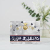 Eenvoudig Elegant Happy Holiday, prettig kerstfees Feestdagenkaart (Staand voorkant)