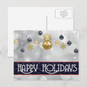 Eenvoudig Elegant Happy Holiday, prettig kerstfees Feestdagenkaart (Voorkant / Achterkant)