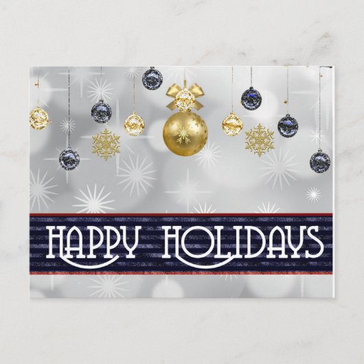 Eenvoudig Elegant Happy Holiday, prettig kerstfees Feestdagenkaart (Voorkant)