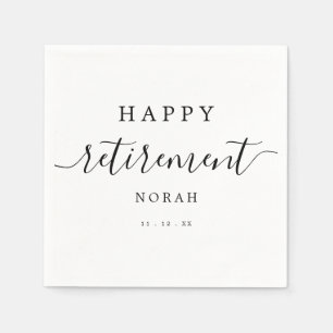 Eenvoudig Elegant Happy Retirement Calligraphy Scr Servet