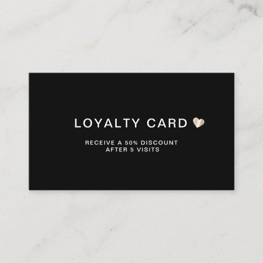 Eenvoudig Elegant Hart 5 bezoek Klantenkaartje (Voorkant)