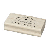 Eenvoudig Elegant Hart Klassieke Bibliotheek Boek Rubberstempel (Stempel)