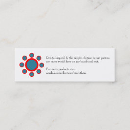 eenvoudig elegant hennepatroon mini visitekaartje