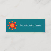 eenvoudig elegant hennepatroon mini visitekaartje (Achterkant)