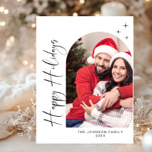 Eenvoudig Elegant Holiday PHOTO kerstgroet