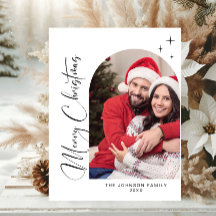 Eenvoudig Elegant Holiday PHOTO kerstgroet