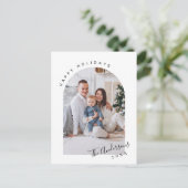 Eenvoudig Elegant Holiday PHOTO kerstgroet Briefkaart (Staand voorkant)