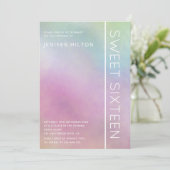 Eenvoudig elegant holografisch zoet zestien kaart (Staand voorkant)