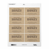 Eenvoudig elegant-honingetiket etiket (Full Sheet)