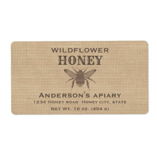 Eenvoudig elegant-honingetiket etiket