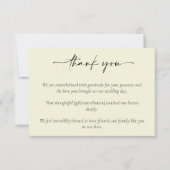 Eenvoudig elegant huwelijk bedankkaart (Voorkant)