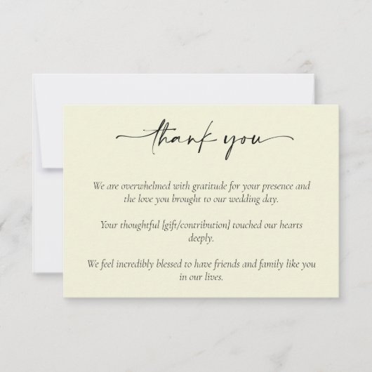 Eenvoudig elegant huwelijk bedankkaart (Voorkant)
