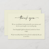 Eenvoudig elegant huwelijk bedankkaart (Voorkant / Achterkant)