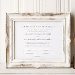 Eenvoudig Elegant Huwelijk Certificaat Poster<br><div class="desc">Eenvoudig Elegant Huwelijkscertificaat Poster</div>