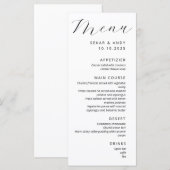 Eenvoudig elegant huwelijk menu (Voorkant / Achterkant)