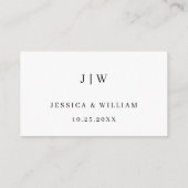 Eenvoudig Elegant Huwelijk QR Code Eenvoudige Deta Informatiekaartje (Achterkant)