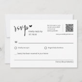Eenvoudig Elegant Huwelijk QR Code RSVP Briefkaart (Voorkant)