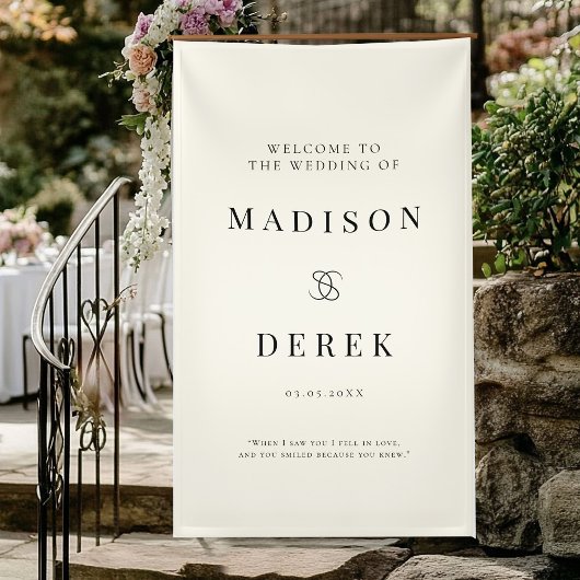 Eenvoudig Elegant Huwelijk WELKOM Spandoek