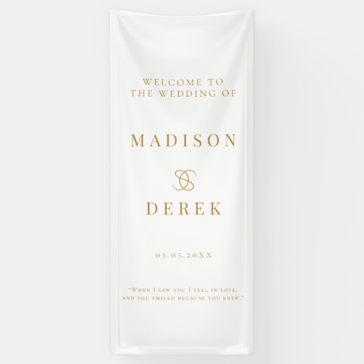 Eenvoudig Elegant Huwelijk WELKOM Spandoek (Verticaal)