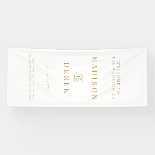 Eenvoudig Elegant Huwelijk WELKOM Spandoek (Horizontaal)