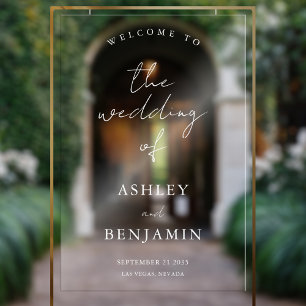 Eenvoudig Elegant Huwelijk Welkom Transparant Acryl Bord