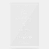 Eenvoudig Elegant Huwelijk Welkom Transparant Acryl Bord (Voorkant)