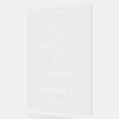 Eenvoudig Elegant Huwelijk Welkom Transparant Acryl Bord (Hoek)