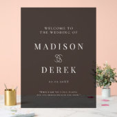 Eenvoudig Elegant Huwelijk WELKOM Zwart Acryl Bord (Huwelijk)