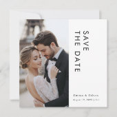 Eenvoudig Elegant Huwelijksfoto Vierkant Save The Date (Voorkant)