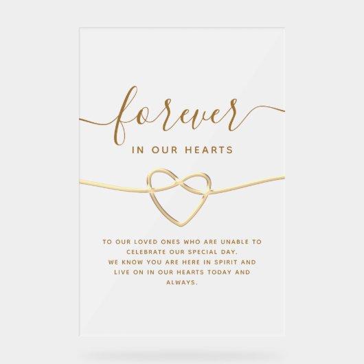 Eenvoudig Elegant Huwelijksmonument Acryl Bord (Voorkant)