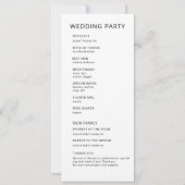 Eenvoudig elegant huwelijksprogramma (Achterkant)