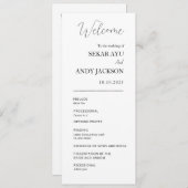 Eenvoudig elegant huwelijksprogramma (Voorkant / Achterkant)