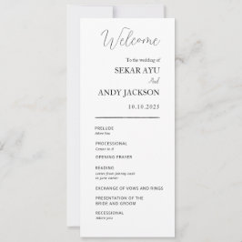 Eenvoudig elegant huwelijksprogramma