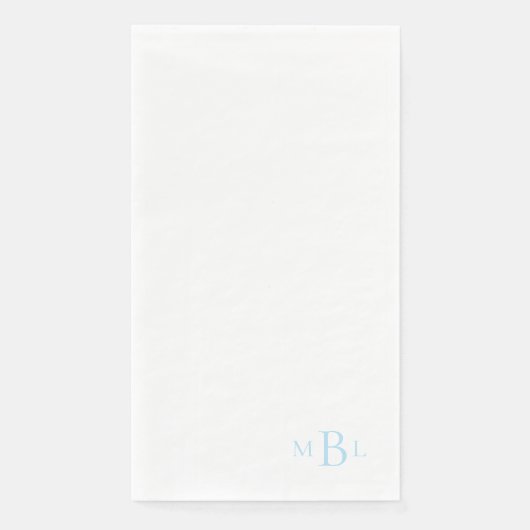 Eenvoudig Elegant Ice Blue Monogram Servet (Voorkant)