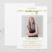 Eenvoudig elegant in het houden van de begrafenisf kaart (Voorkant / Achterkant)