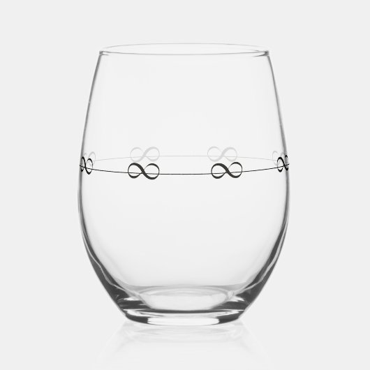 Eenvoudig Elegant Infinity Symbool in Fun Ring Orb Wijnglas Zonder Voet (Voorkant)