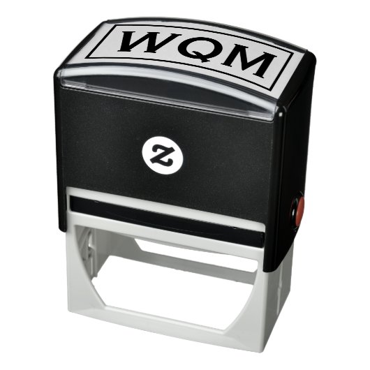 Eenvoudig Elegant Ingelijste 3 Initiaal Monogram # Zelfinktende Stempel (Product)