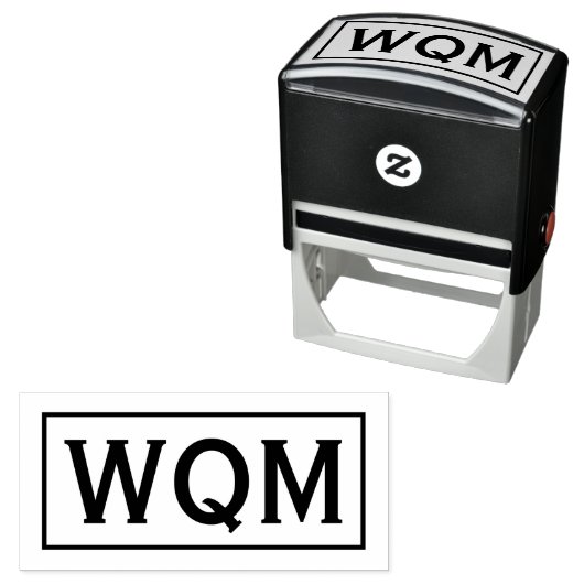 Eenvoudig Elegant Ingelijste 3 Initiaal Monogram # Zelfinktende Stempel (In situ)