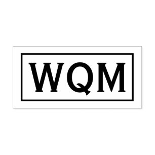 Eenvoudig Elegant Ingelijste 3 Initiaal Monogram # Zelfinktende Stempel