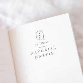 Eenvoudig Elegant Initialen Ex Libris Modern Boek Zelfinktende Stempel