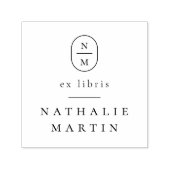 Eenvoudig Elegant Initialen Ex Libris Modern Boek Zelfinktende Stempel (Design)